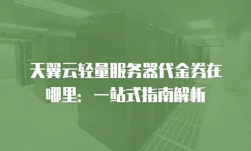 天翼云轻量服务器代金券在哪里：一站式指南解析