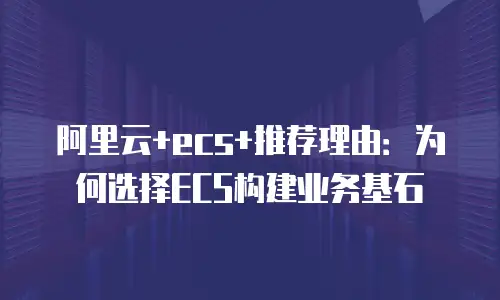 阿里云+ecs+推荐理由：为何选择ECS构建业务基石