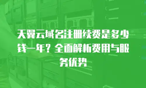 天翼云域名注册续费是多少钱一年？全面解析费用与服务优势