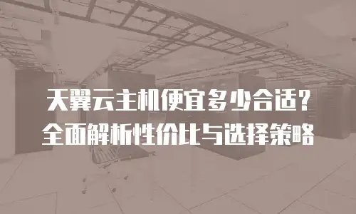 天翼云主机便宜多少合适？全面解析性价比与选择策略