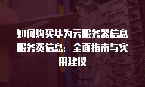 如何购买华为云服务器信息服务费信息：全面指南与实用建议
