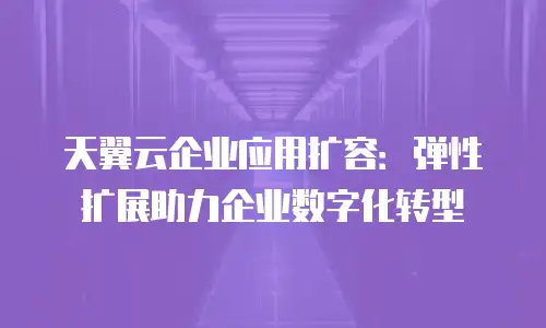 天翼云企业应用扩容：弹性扩展助力企业数字化转型