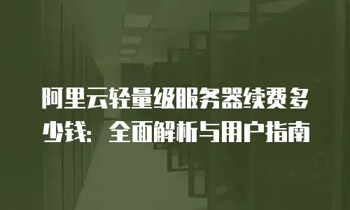 阿里云轻量级服务器续费多少钱：全面解析与用户指南