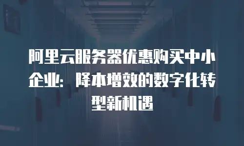 阿里云服务器优惠购买中小企业：降本增效的数字化转型新机遇