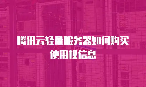 腾讯云轻量服务器如何购买使用权信息