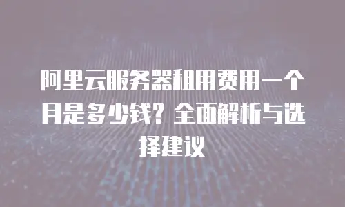 阿里云服务器租用费用一个月是多少钱？全面解析与选择建议