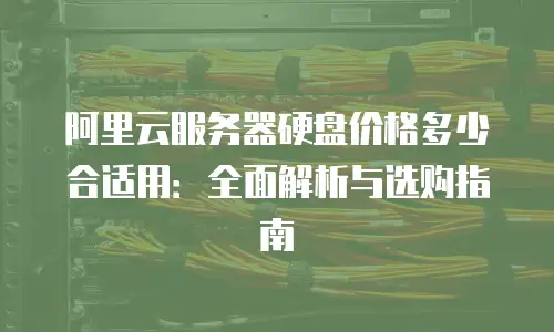 阿里云服务器硬盘价格多少合适用：全面解析与选购指南