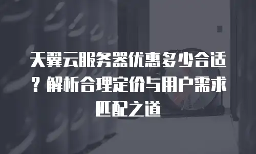 天翼云服务器优惠多少合适？解析合理定价与用户需求匹配之道
