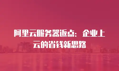 阿里云服务器返点：企业上云的省钱新思路