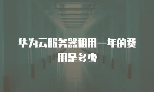 华为云服务器租用一年的费用是多少