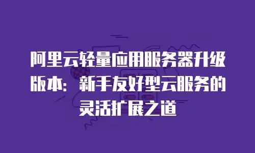 阿里云轻量应用服务器升级版本：新手友好型云服务的灵活扩展之道