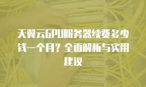 天翼云GPU服务器续费多少钱一个月？全面解析与实用建议