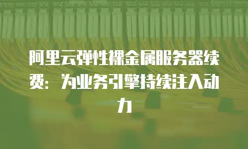 阿里云弹性裸金属服务器续费：为业务引擎持续注入动力