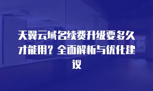 天翼云域名续费升级要多久才能用？全面解析与优化建议