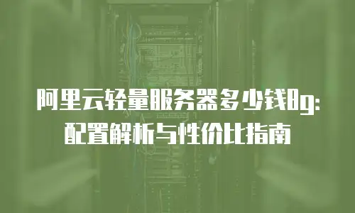 阿里云轻量服务器多少钱8g：配置解析与性价比指南