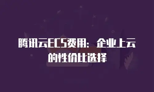 腾讯云ECS费用：企业上云的性价比选择