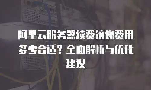 阿里云服务器续费镜像费用多少合适？全面解析与优化建议