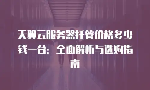 天翼云服务器托管价格多少钱一台：全面解析与选购指南