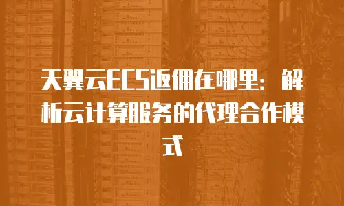 天翼云ECS返佣在哪里：解析云计算服务的代理合作模式