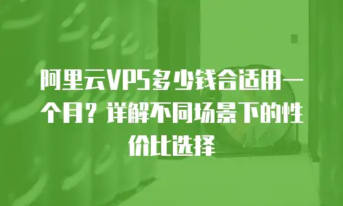 阿里云VPS多少钱合适用一个月？详解不同场景下的性价比选择