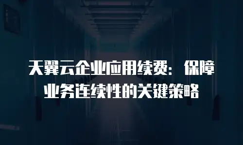 天翼云企业应用续费：保障业务连续性的关键策略
