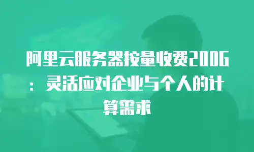 阿里云服务器按量收费200G：灵活应对企业与个人的计算需求