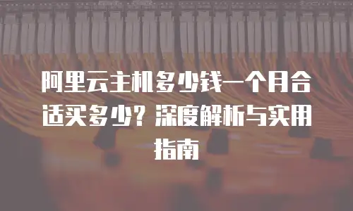 阿里云主机多少钱一个月合适买多少？深度解析与实用指南