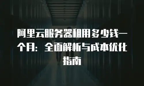 阿里云服务器租用多少钱一个月：全面解析与成本优化指南
