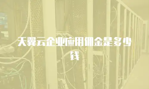天翼云企业应用佣金是多少钱