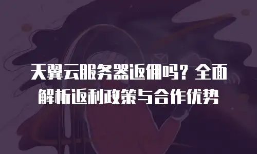 天翼云服务器返佣吗？全面解析返利政策与合作优势