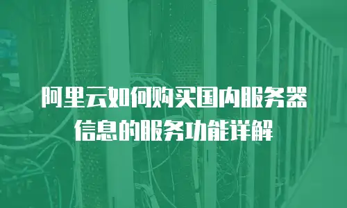 阿里云如何购买国内服务器信息的服务功能详解