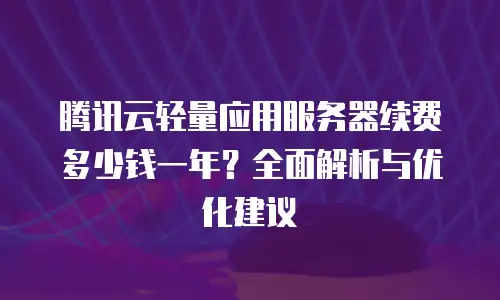 腾讯云轻量应用服务器续费多少钱一年？全面解析与优化建议