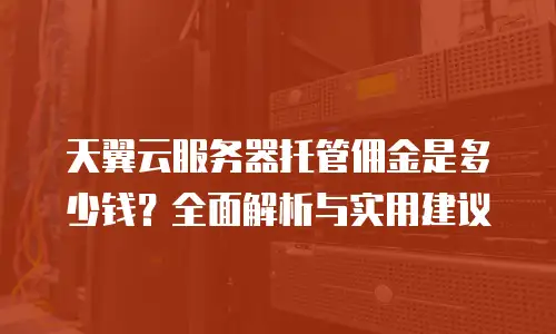 天翼云服务器托管佣金是多少钱？全面解析与实用建议