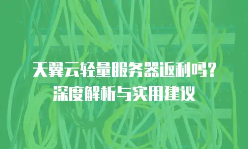 天翼云轻量服务器返利吗？深度解析与实用建议