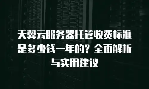 天翼云服务器托管收费标准是多少钱一年的？全面解析与实用建议