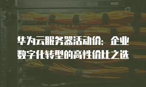 华为云服务器活动价：企业数字化转型的高性价比之选
