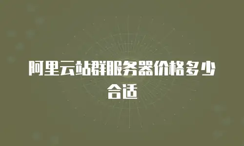 阿里云站群服务器价格多少合适