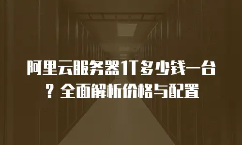 阿里云服务器1T多少钱一台？全面解析价格与配置