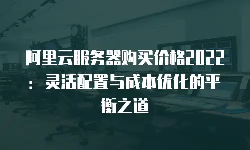 阿里云服务器购买价格2022：灵活配置与成本优化的平衡之道