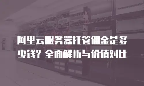 阿里云服务器托管佣金是多少钱？全面解析与价值对比