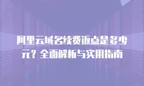 阿里云域名续费返点是多少元？全面解析与实用指南