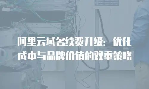 阿里云域名续费升级：优化成本与品牌价值的双重策略
