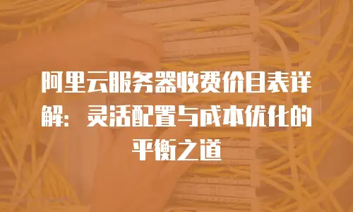 阿里云服务器收费价目表详解：灵活配置与成本优化的平衡之道
