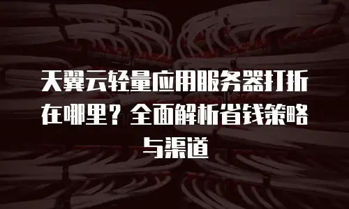 天翼云轻量应用服务器打折在哪里？全面解析省钱策略与渠道