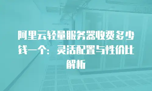 阿里云轻量服务器收费多少钱一个：灵活配置与性价比解析