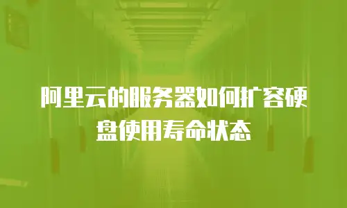 阿里云的服务器如何扩容硬盘使用寿命状态
