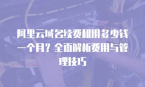 阿里云域名续费租用多少钱一个月？全面解析费用与管理技巧