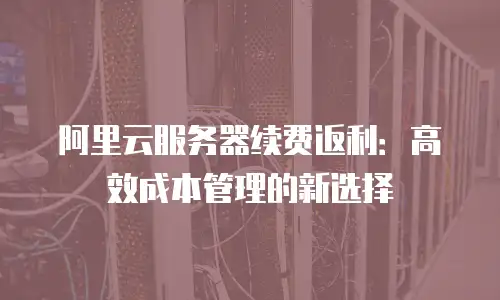 阿里云服务器续费返利：高效成本管理的新选择