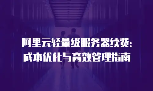 阿里云轻量级服务器续费：成本优化与高效管理指南