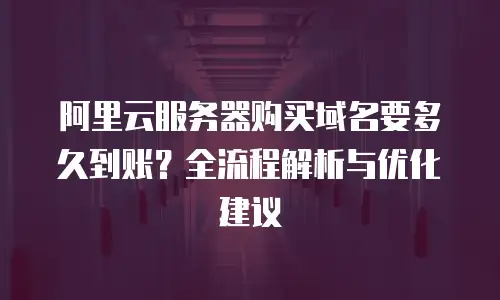 阿里云服务器购买域名要多久到账？全流程解析与优化建议